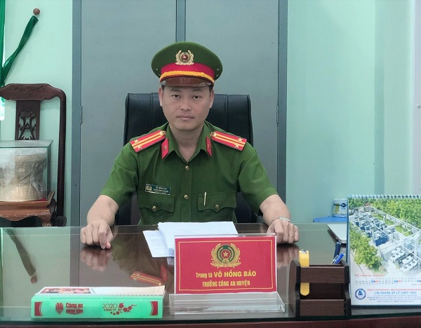 Trung tá Võ Hồng Bào - Trưởng Công an huyện Bàu Bàng.