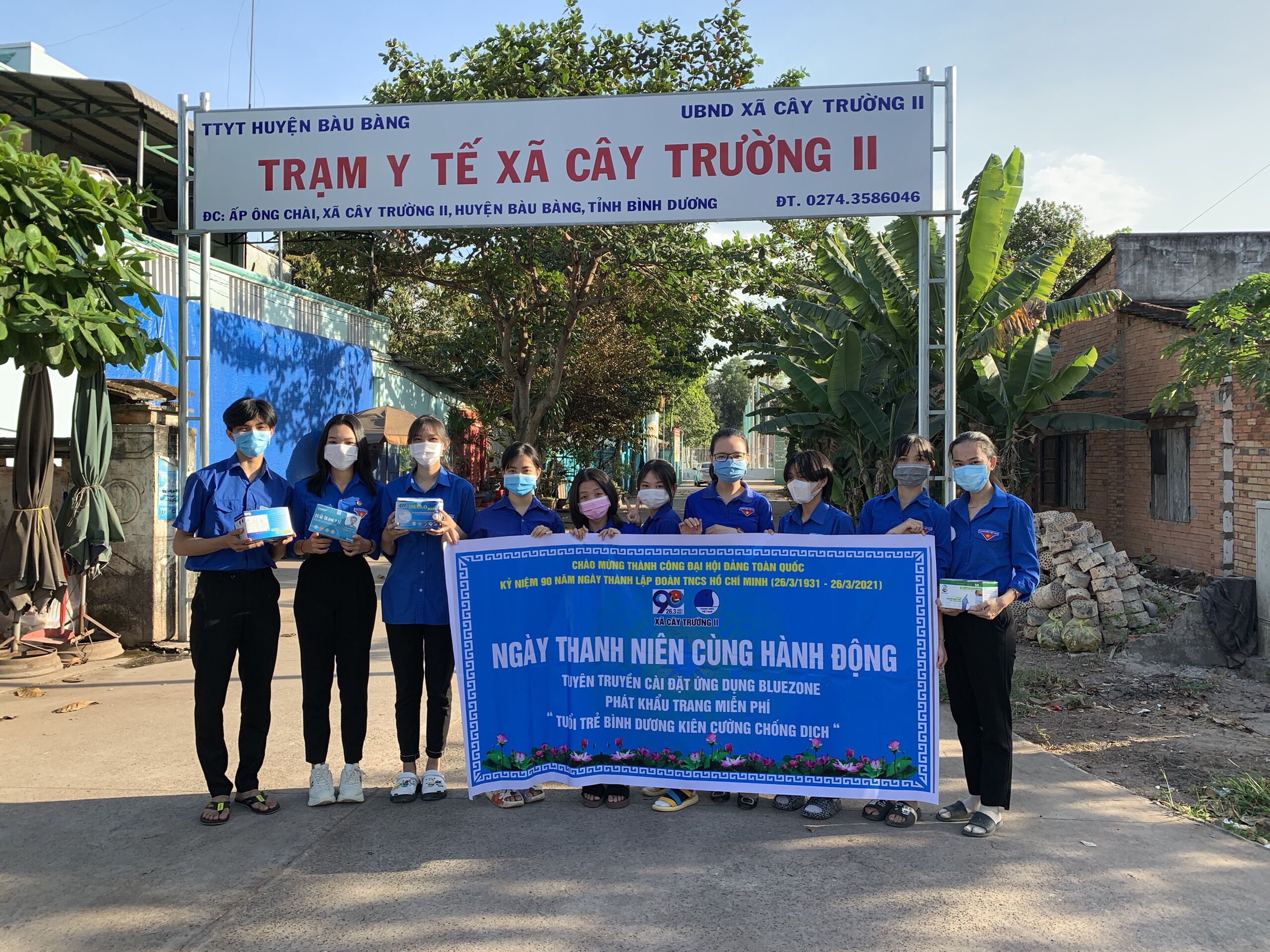 Huyện đoàn Bàu Bàng đa dạng nhiều hình thức chung tay phòng chống dịch covid-19 trong ngày thanh niên cùng hành động huyện Bàu Bàng
