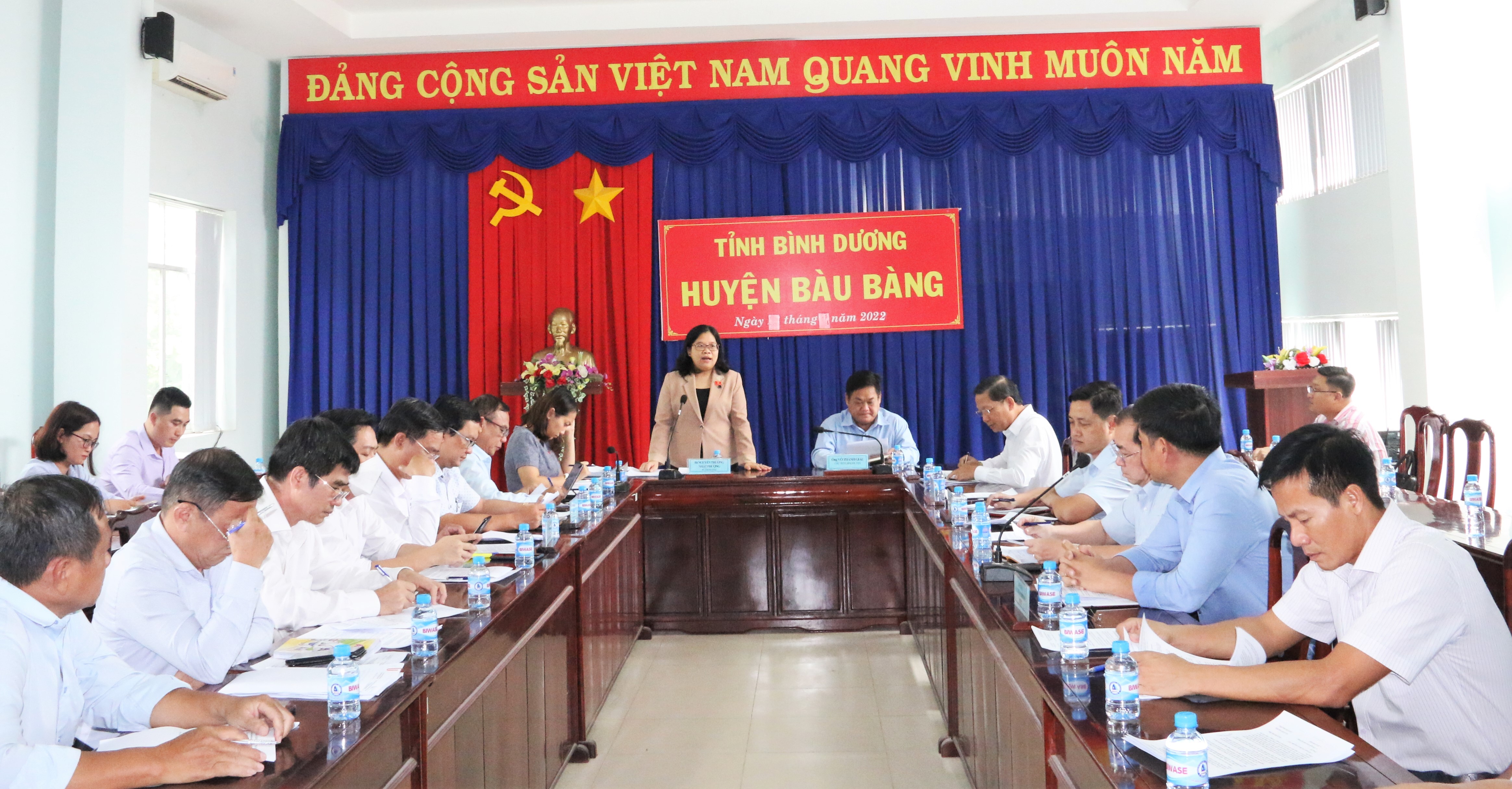 Đoàn giám sát HĐND tỉnh kiểm tra công tác đầu tư công năm 2022 tại huyện Bàu Bàng
