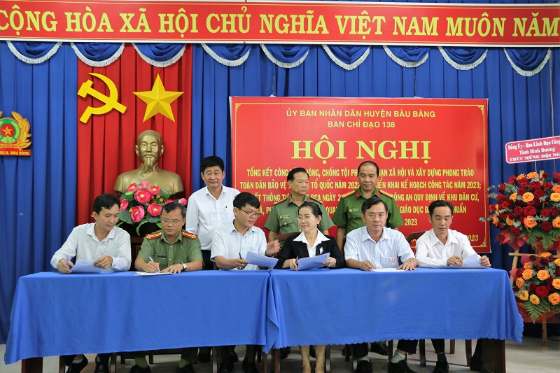 Ban chỉ đạo 138 huyện Bàu Bàng tổ chức Hội nghị tổng kết phong trào toàn dân bảo vệ ANTQ năm 2022, phát động phong trào toàn dân bảo vệ ANTQ năm 2023.