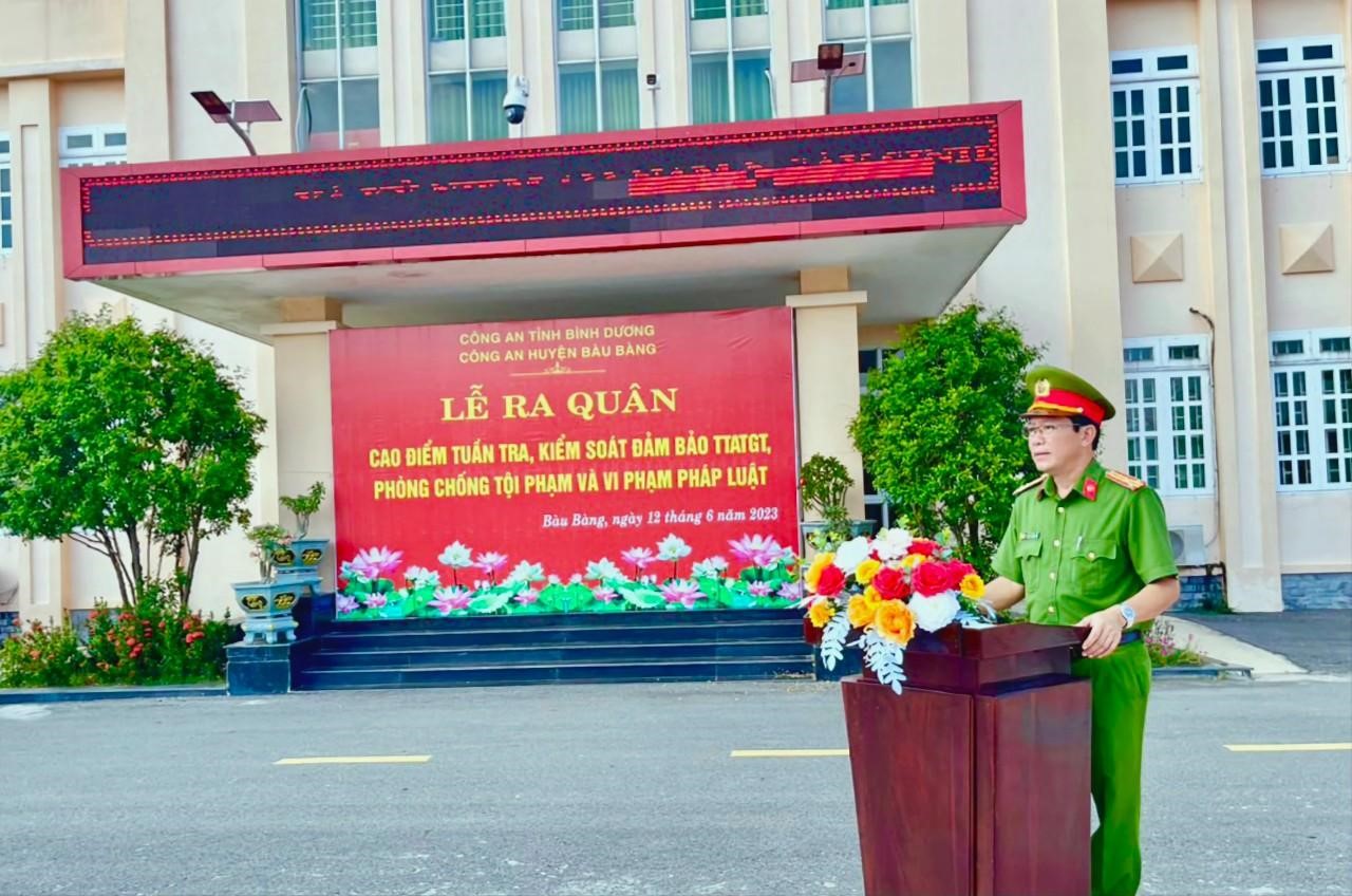 Công an huyện Bàu Bàng mở đợt cao điểm tuần tra kiểm soát đảm bảo trật tự ATGT và phòng chống tội phạm.