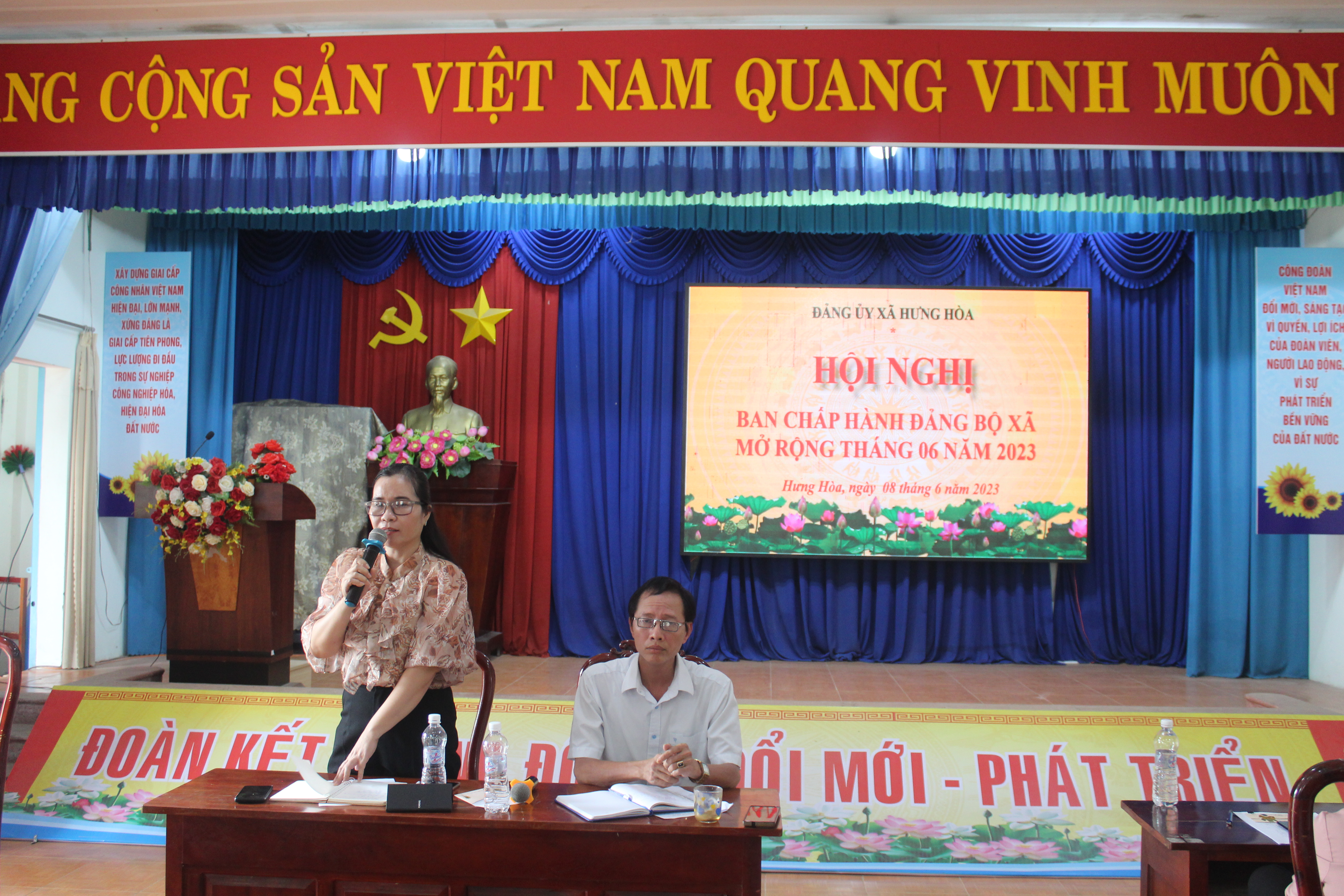 Xã Hưng Hoà tổ chức Hội nghị Ban Chấp hành Đảng bộ định kỳ tháng 6/2023.