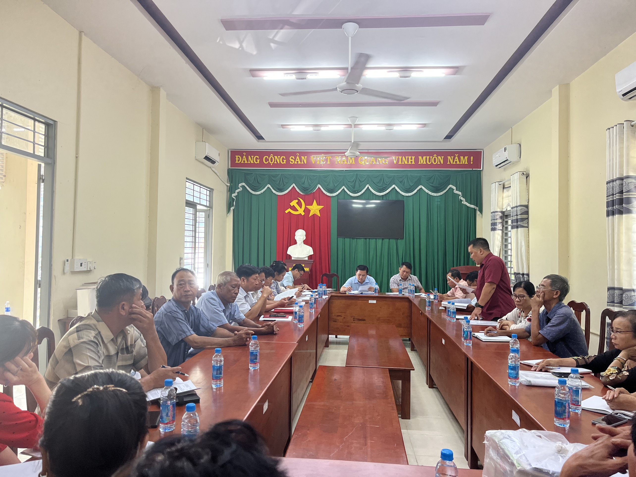 Ủy ban nhân dân thị trấn Lai Uyên tiếp đoàn phúc tra phong trào Toàn dân Đoàn kết xây dựng đời sống văn hóa năm 2023