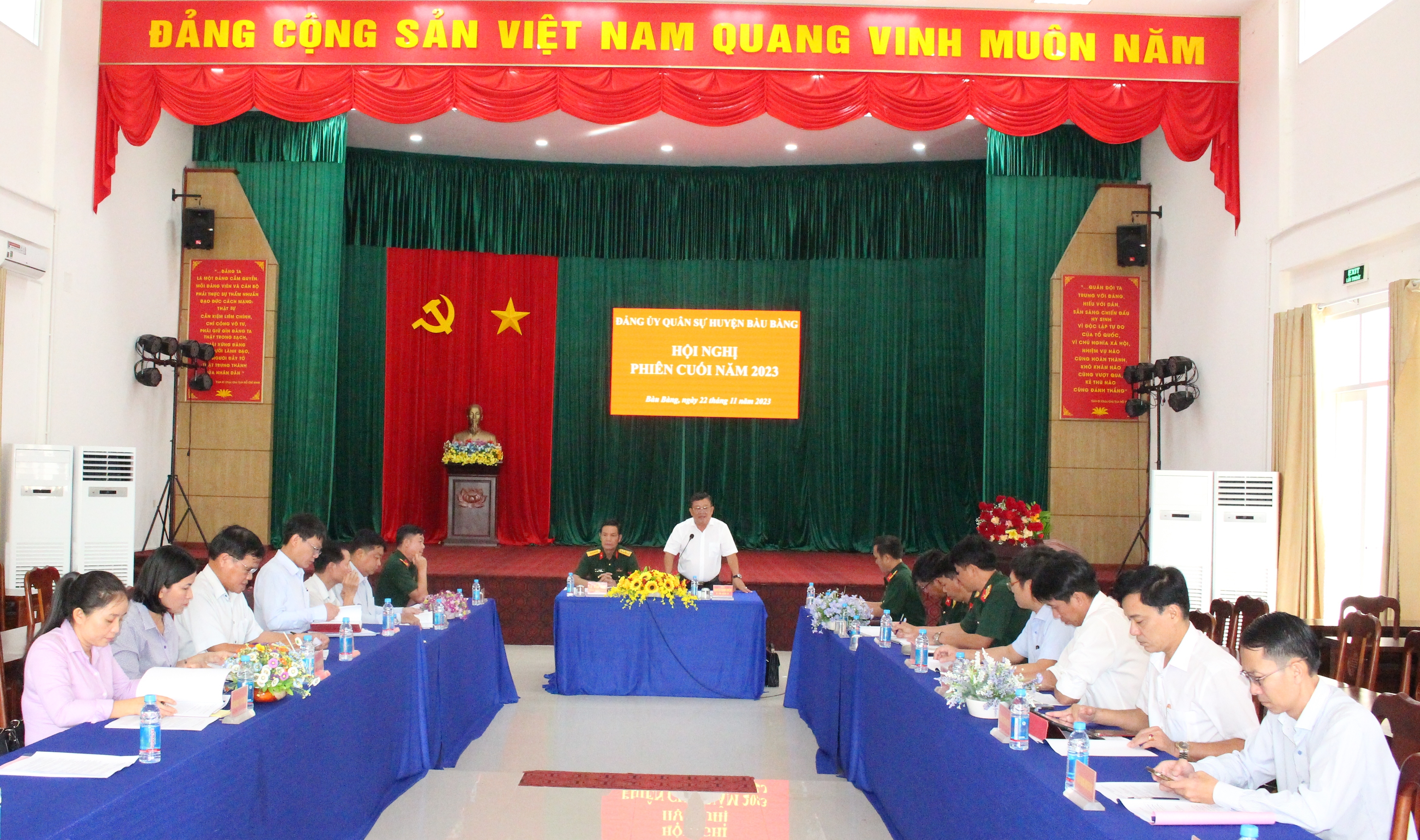 Đảng uỷ Quân sự huyện Bàng Bàng: Tổ chức hội nghị phiên họp cuối năm 2023