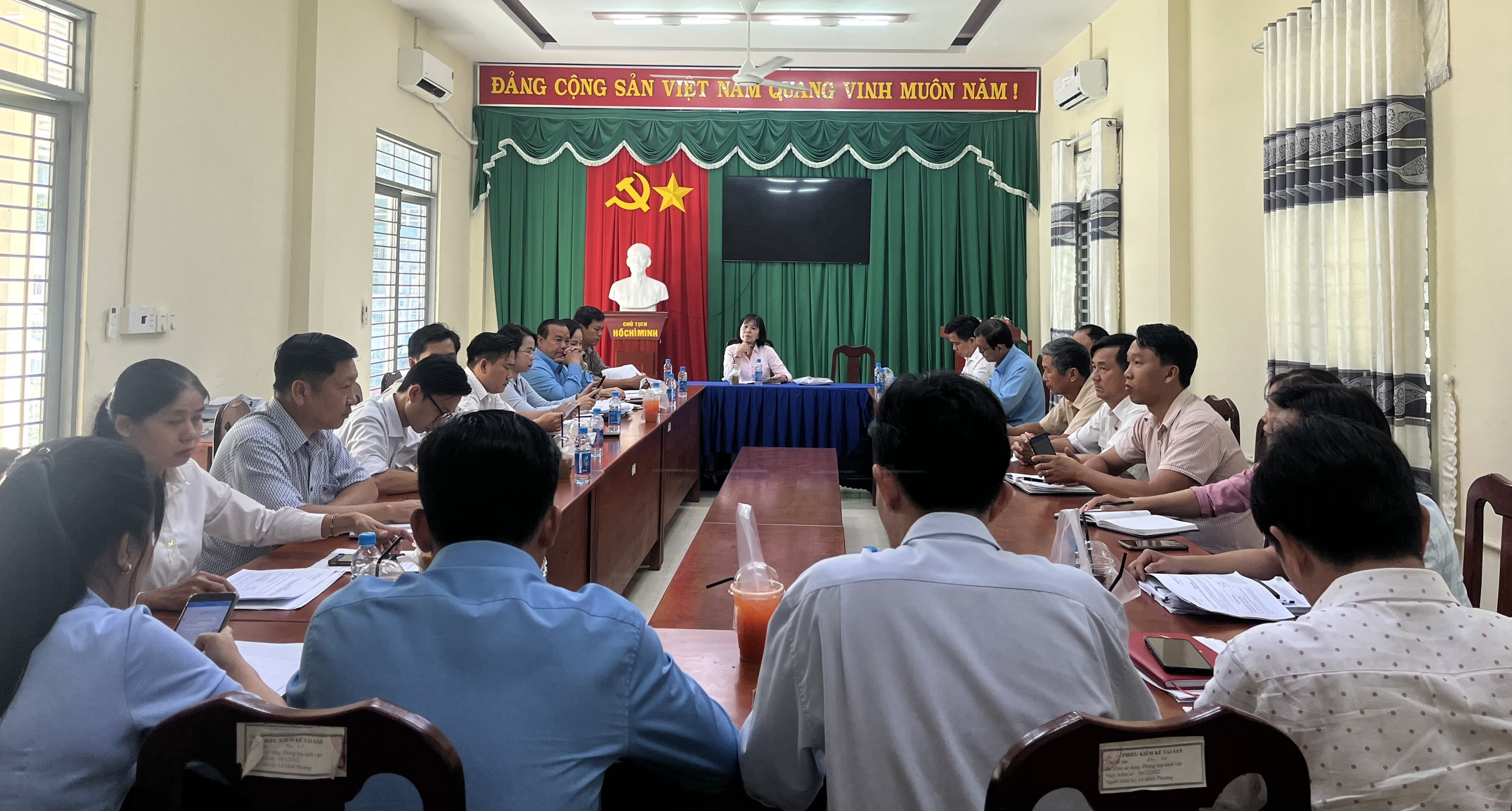Thị trấn Lai Uyên dự tiếp đoàn phúc tra việc thực hiện Quy chế dân chủ ở cơ sở năm 2023