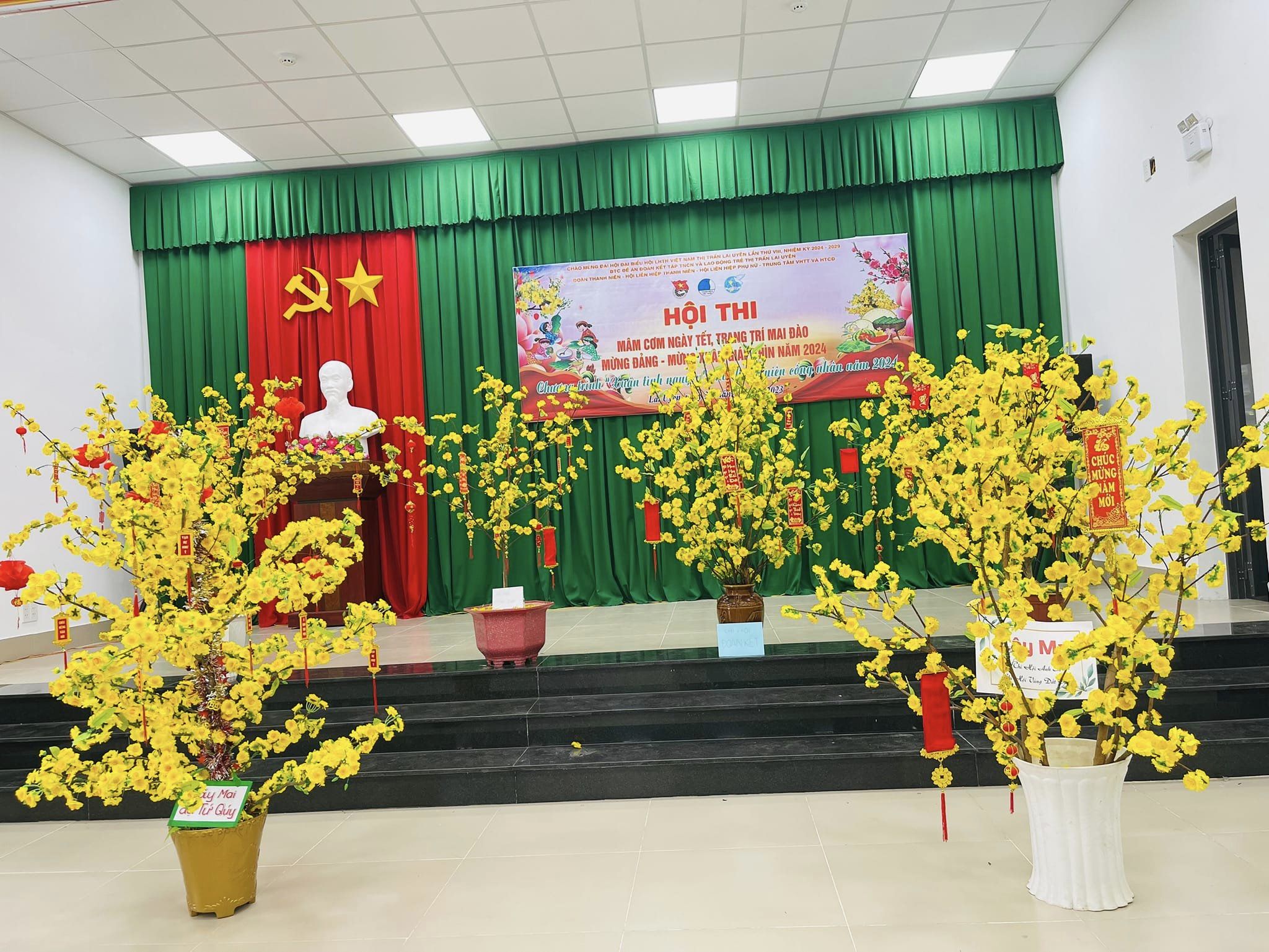 Hội LHPN thị trấn Lai Uyên tổ chức Hội thi “Mâm cơm ngày Tết, trang trí mai đào” Mừng Đảng - mừng Xuân Giáp Thìn năm 2024.