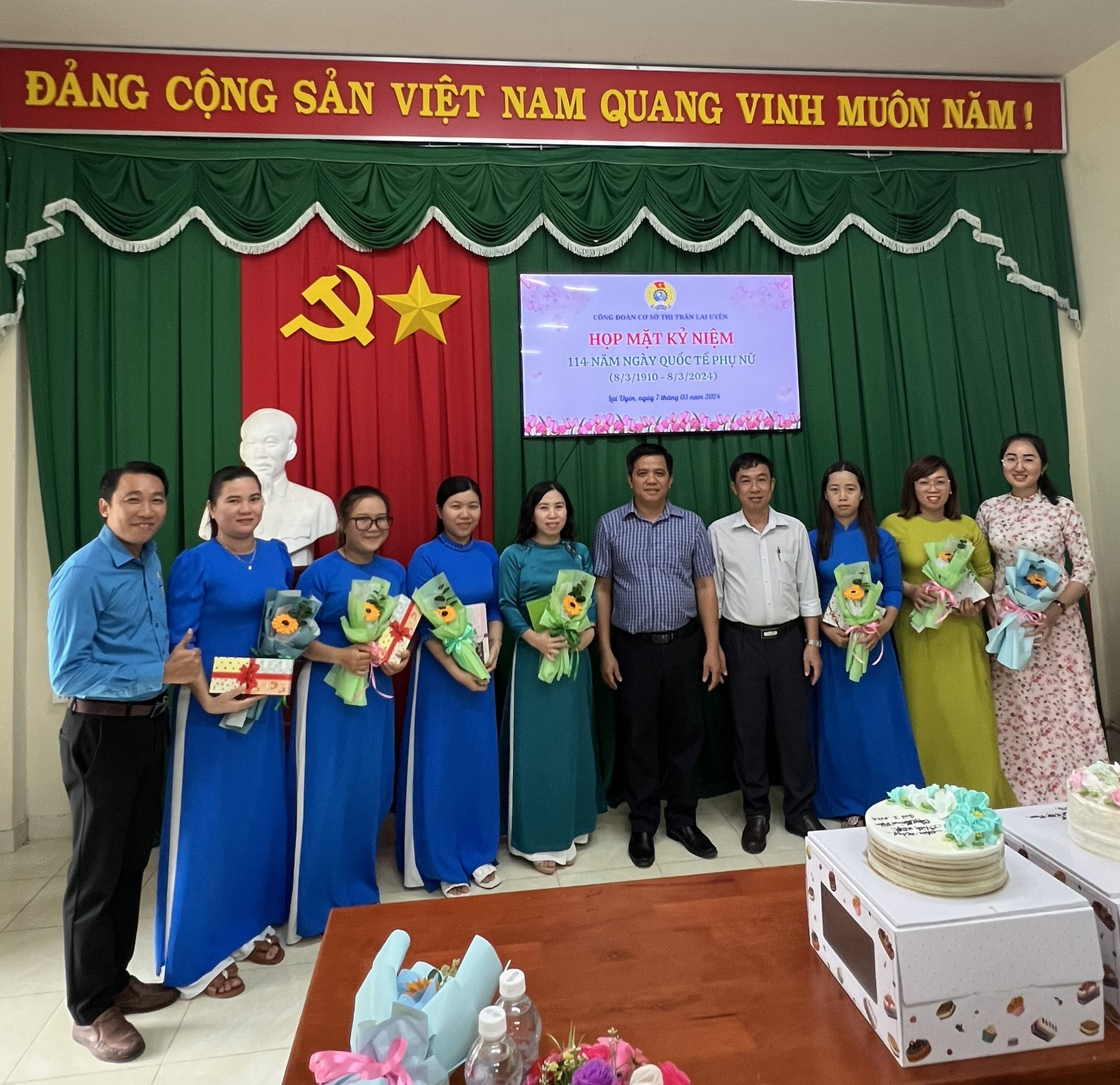 BCH Công đoàn thị trấn Lai Uyên họp mặt kỷ niệm ngày Quốc tế Phụ nữ 8.3