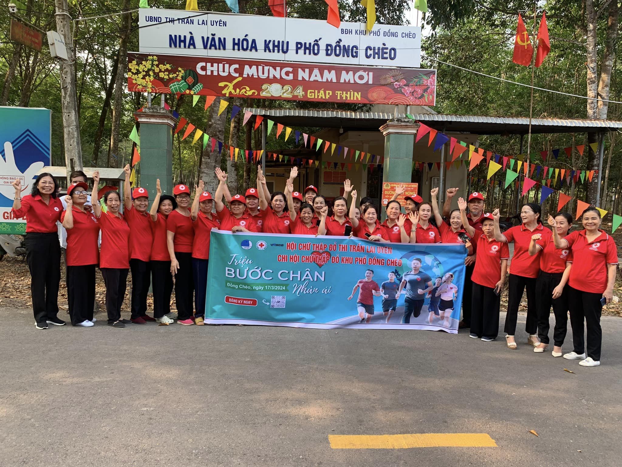 Hội Chữ thập đỏ thị trấn Lai Uyên Phát động chương trình đi bộ hưởng ứng Chiến dịch “Bước chân nhân ái” năm 2024