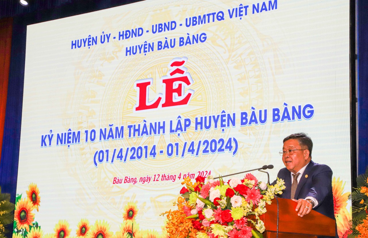 Huyện Bàu Bàng long trọng tổ chức kỷ niệm 10 năm thành lập (01/4/2014 - 01/4/2024)