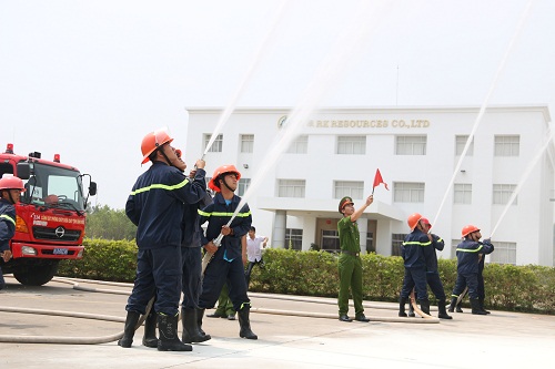 Phòng Cảnh sát PCCC số 6 huyện Bàu Bàng tổ chức tuyên truyền và thực tập phương án PCCC tại Công ty TNHH RK Resources