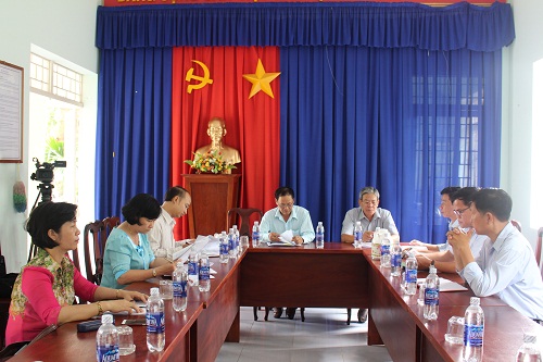 Ban Bầu cử số 15 thuộc Ủy ban Bầu cử Tỉnh kiểm tra việc triển khai công tác bầu cử tại đơn vị số 15 gồm 7/7 xã của huyện Bàu Bàng