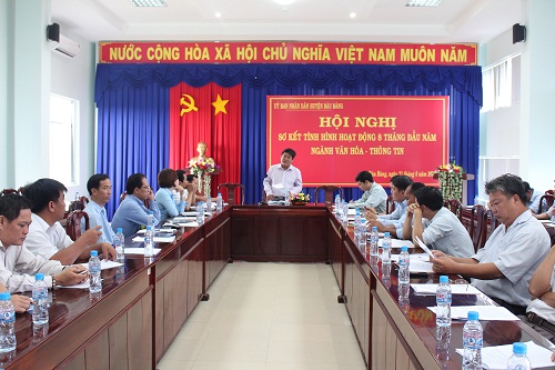 Ngành Văn hóa – Thông tin huyện Bàu Bàng tổ chức sơ kết công tác văn hóa – Thông tin 8 tháng đầu năm và phương hướng nhiệm vụ 4 tháng cuối năm 2016