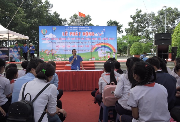 Hội đồng Đội huyện Bàu Bàng tổ chức tập huấn Phòng chống bạo lực học đường, xâm hại tình dục ở trẻ em