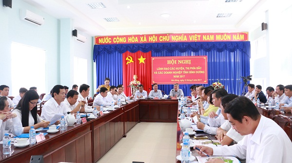 Huyện Bàu Bàng đã đăng cai tổ chức hội nghị lãnh đạo các huyện phía Bắc và các doanh nghiệp năm 2017