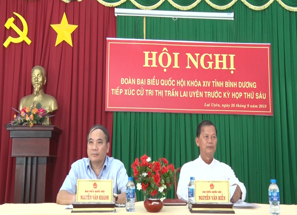 Đoàn đại biểu quốc Hội tỉnh Bình Dương tiếp xúc cử tri thị trấn Lai Uyên, huyện Bàu Bàng
