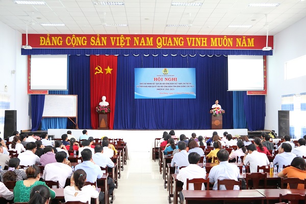 Liên đoàn Lao động Bàu Bàng tổ chức Hội nghị báo cáo nhanh kết quả đại hội XII Công đoàn Việt Nam, Nghị quyết Đại hội X Công đoàn tỉnh Bình Dương
