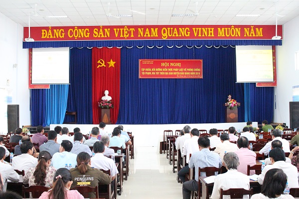 Hội nghị tập huấn, bồi dưỡng kiến thức pháp luật về công tác phòng chống tội phạm, ma túy trên địa bàn huyện Bàu Bàng năm 2018