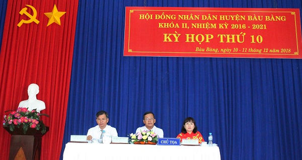 Khai mạc kỳ họp lần thứ 10 (thường lệ cuối năm 2018) HĐND huyện Bàu Bàng khóa II, nhiệm kỳ 2016-2021