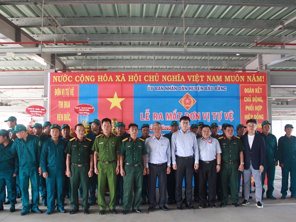Huyện Bàu Bàng thành lập 2 đơn vị tự vệ trong doanh nghiệp có yếu tố nước ngoài