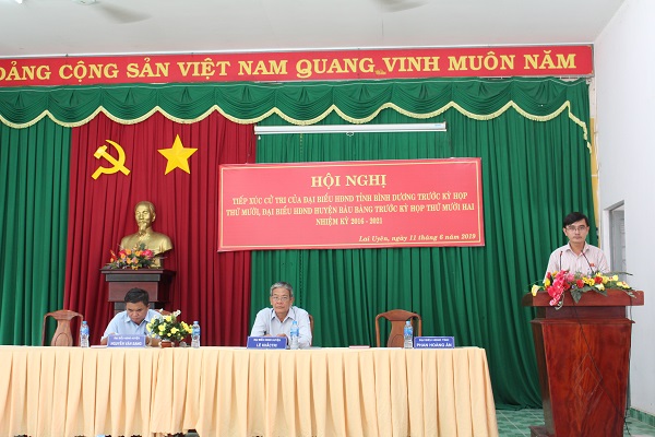 Đại biểu HĐND tỉnh, huyện tiếp xúc cử tri tại thị trấn Lai Uyên