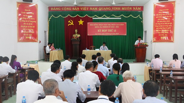 HĐND thị trấn Lai Uyên khai mạc kỳ họp thứ 13, khóa 11 nhiệm kỳ 2016-2021