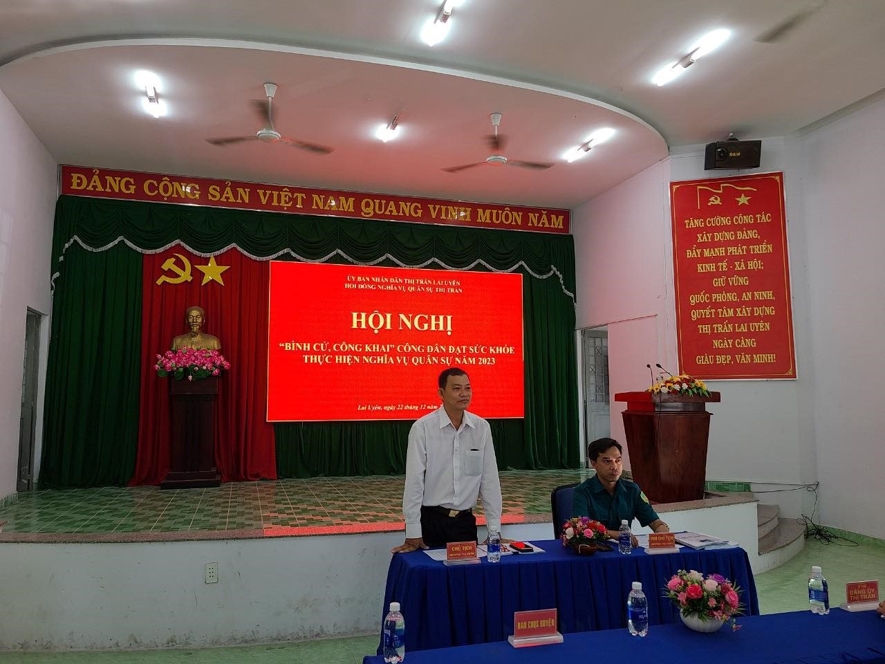 Thị trấn Lai Uyên tổ chức hội nghị “Bình cử công khai” trong tuyển chọn và gọi công dân nhập ngũ năm 2023