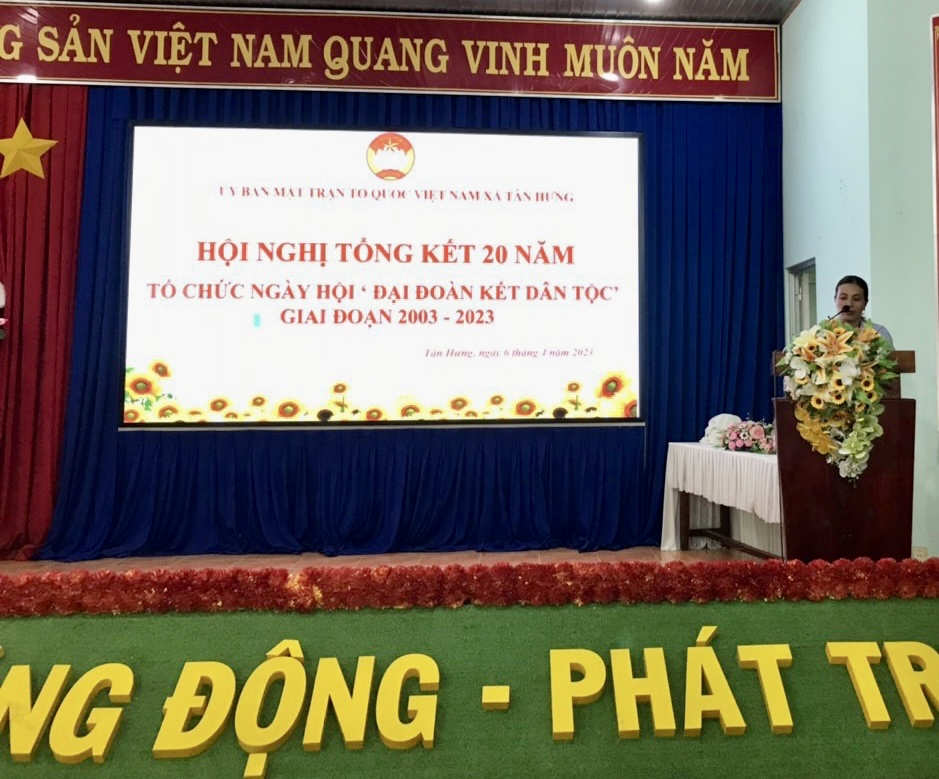 UBMTTQVN xã Tân Hưng tổ chức hội nghị tổng kết 20 năm ngày hội đại đoàn kết toàn dân tộc giai đoạn 2003-2023.