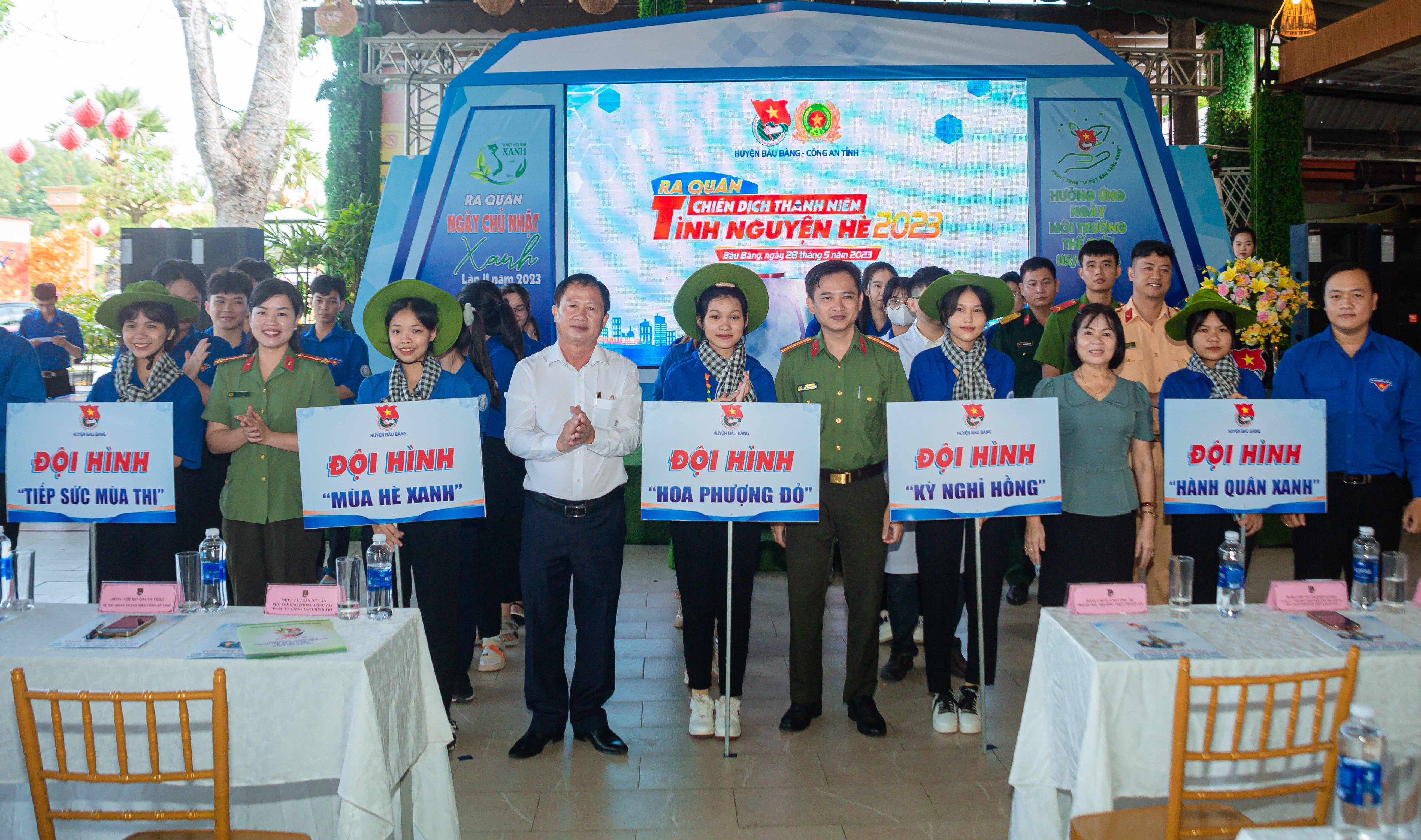 Đoàn Thanh niên huyện Bàu Bàng phối hợp cùng Đoàn thanh niên Công an tỉnh long trọng tổ chức Lễ ra quân Chiến dịch Thanh niên tình nguyện hè năm 2023.