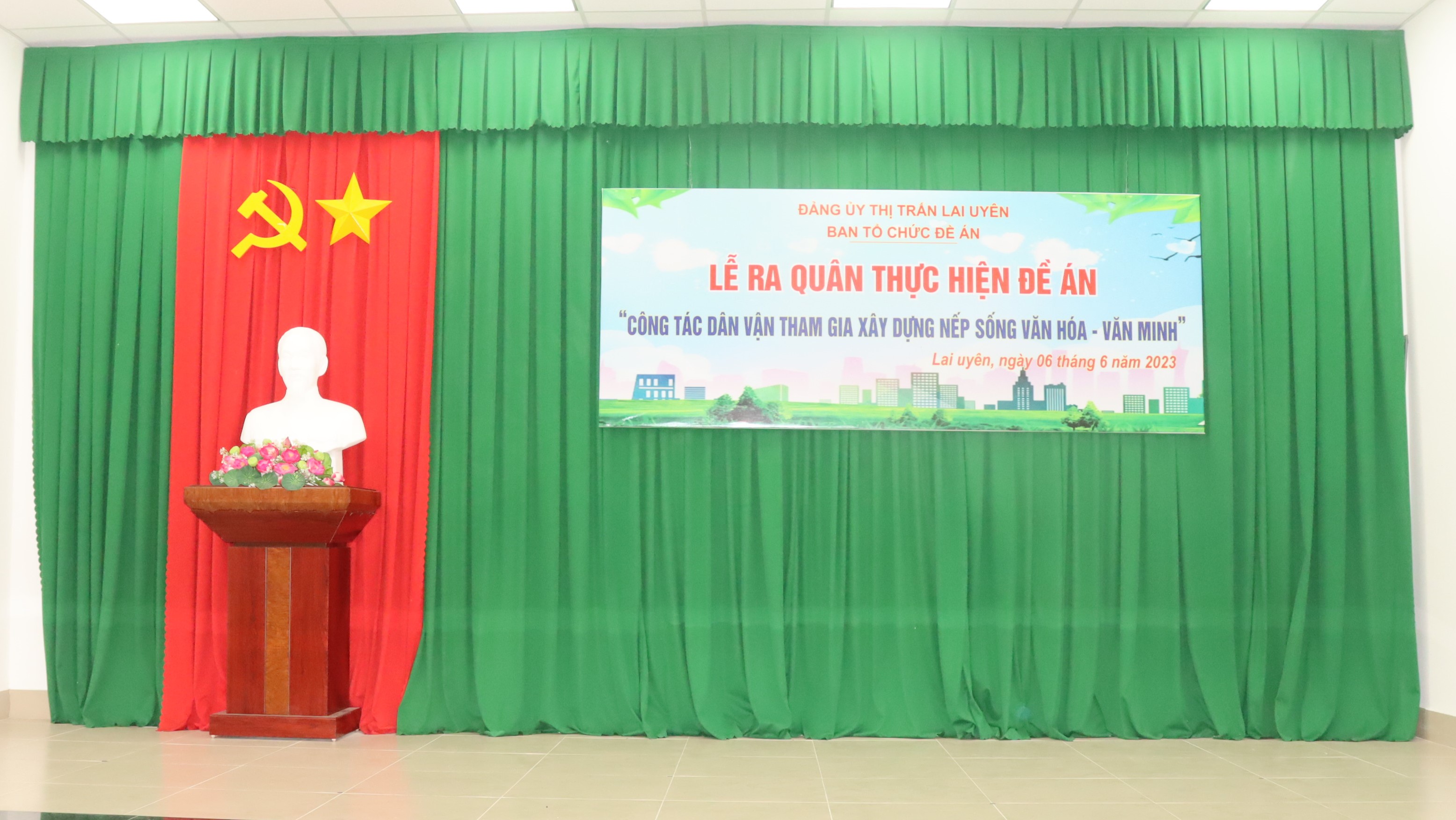 Thị trấn Lai Uyên tổ chức Lễ ra quân thực hiện Đề án “công tác dân vận tham gia xây dựng nếp sống văn hóa-văn minh”
