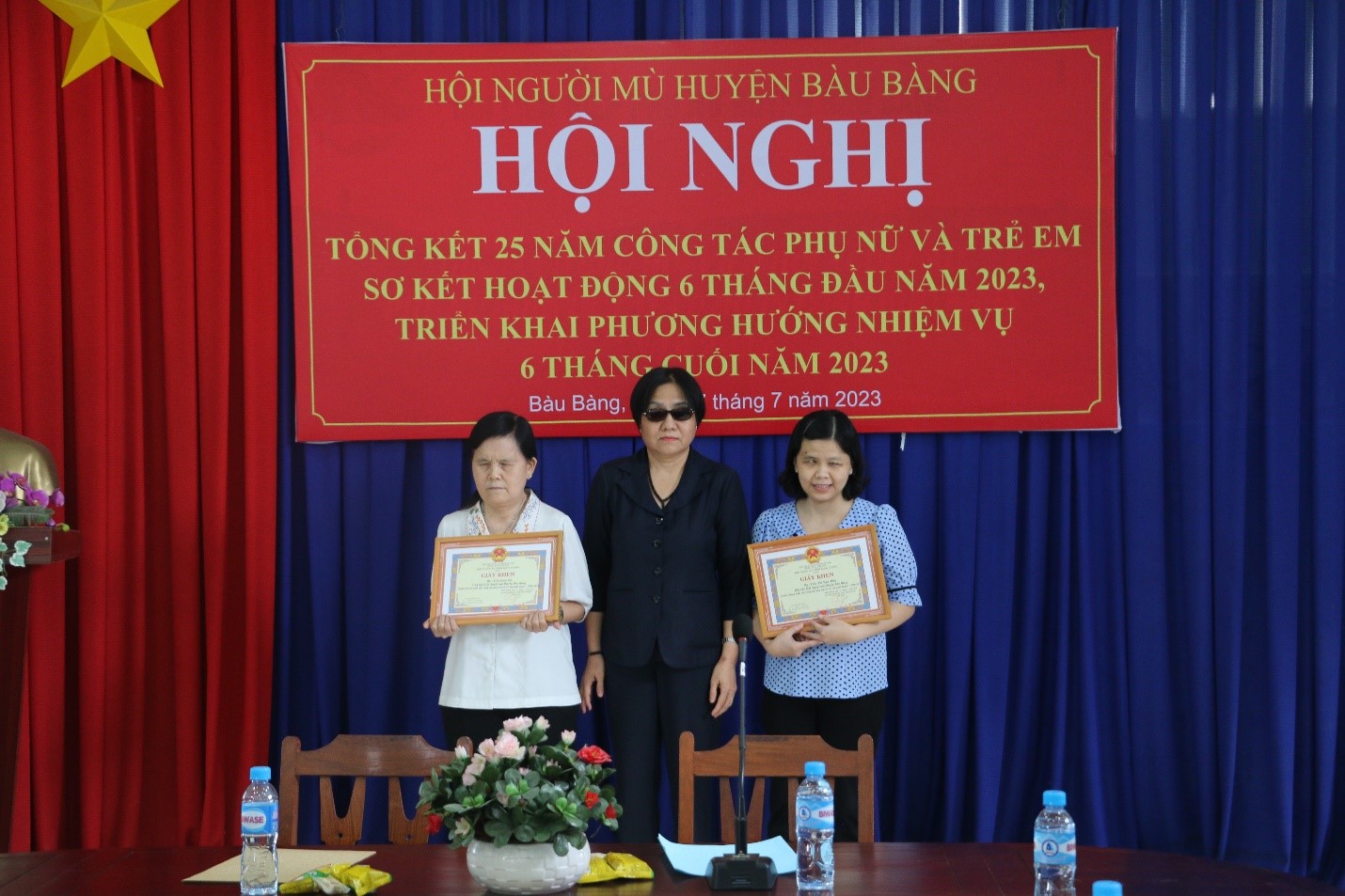 Hội người mù huyện Bàu Bàng tổ chức Hội Nghị tổng kết 25 năm công tác phụ nữ và trẻ em và sơ kết hoạt động 6 tháng đầu năm 2023, triển khai phương phướng, nhiệm vụ 6 tháng cuối năm 2023.