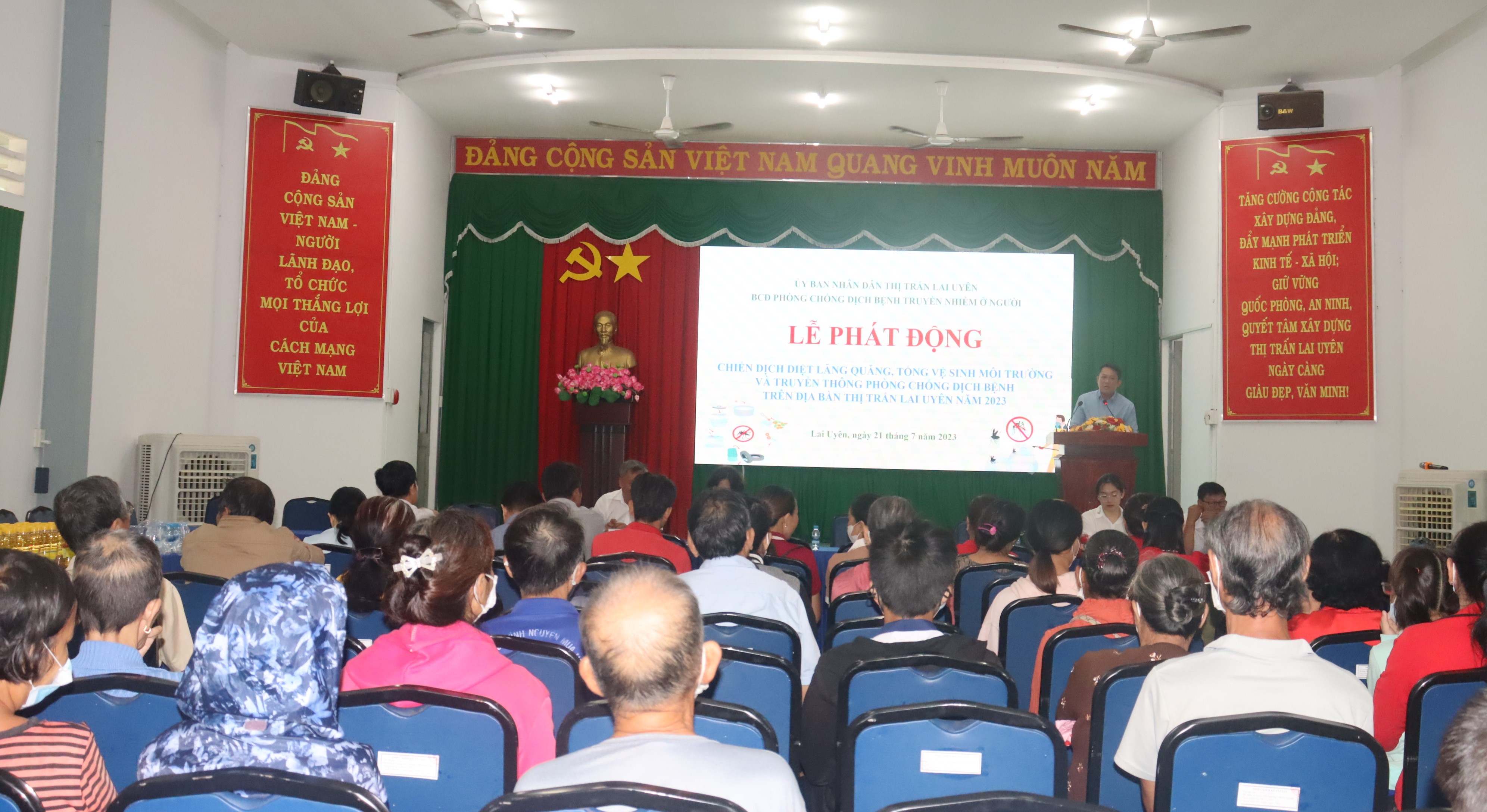 Thị trấn Lai Uyên tổ chức Lễ ra quân chiến dịch diệt lăng quăng phòng, chống sốt xuất huyết và bệnh tay chân miệng năm 2023