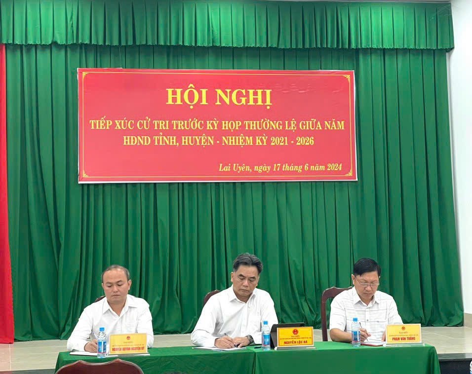 HĐND tỉnh và HĐND huyện Tiếp xúc cử tri thị trấn Lai Uyên trước kỳ họp thường lệ giữa năm 2024