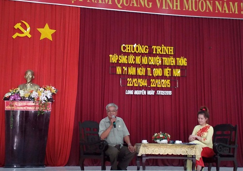 Đoàn thanh niên xã Long Nguyên tổ chức buổi nói chuyện truyền thống nhân kỷ niệm 71 năm ngày thành lập QĐND Việt Nam