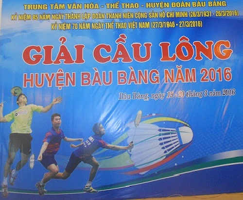 Tổ chức giải cầu lông huyện Bàu Bàng năm 2016
