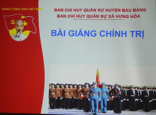 Huyện Bàu Bàng khai mạc Hội thi cán bộ giảng dạy chính trị giỏi trong Lực lượng vũ trang huyện năm 2016