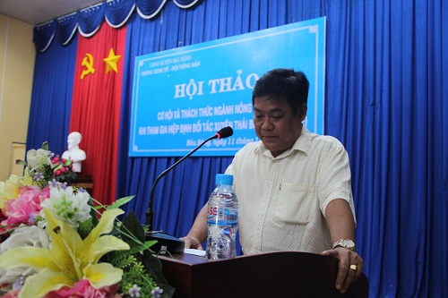 Huyện Bàu Bàng tổ chức hội thảo cơ hội và thách thức ngành nông nghiệp khi tham gia Hiệp định đối tác xuyên Thái Bình Dương (TPP)