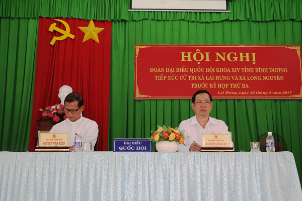 Đoàn đại biểu Quốc hội tỉnh tiếp xúc cử tri xã Lai Hưng và Long Nguyên (huyện Bàu Bàng)