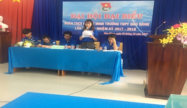 Đại hội đại biểu Đoàn TNCS Hồ Chí Minh Trường THPT Bàu Bàng