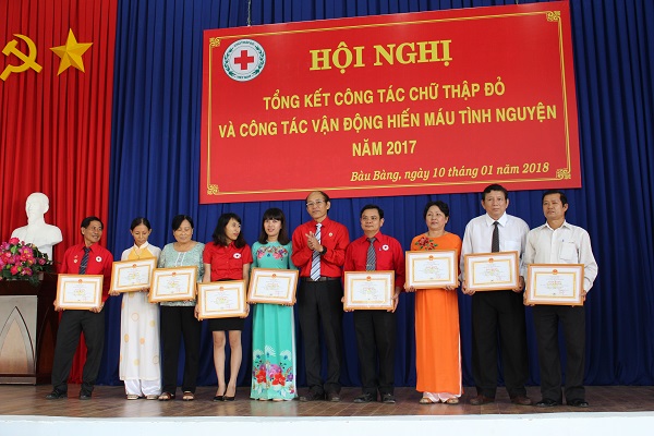 Hội Chữ thập đỏ huyện Bàu Bàng tổng kết công tác Hội và phong trào Chữ thập đỏ năm 2017