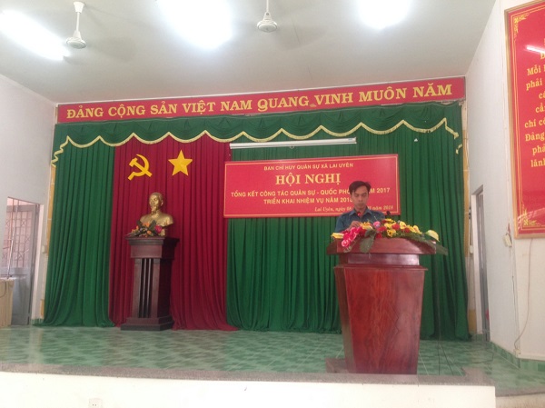 Ban Chỉ huy Quân sự xã Lai Uyên tổ chức hội nghị tổng kết hoạt động năm 2017