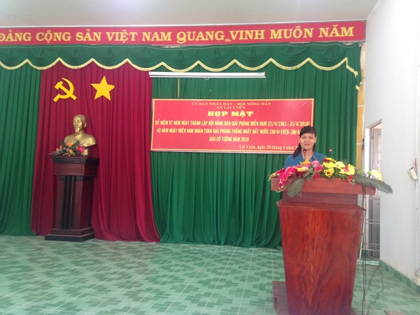 Hội Nông dân xã Lai Uyên tổ chức họp mặt kỷ niệm 57 năm ngày thành lập Hội Nông dân giải phóng miền nam